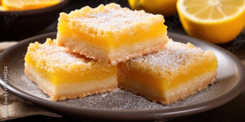 Delicious lemon bars on a plate