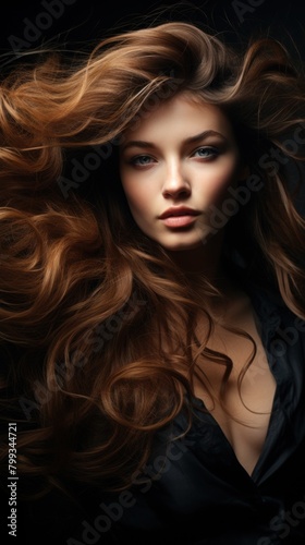 Stunning Portrait of a Woman with Flowing Hair