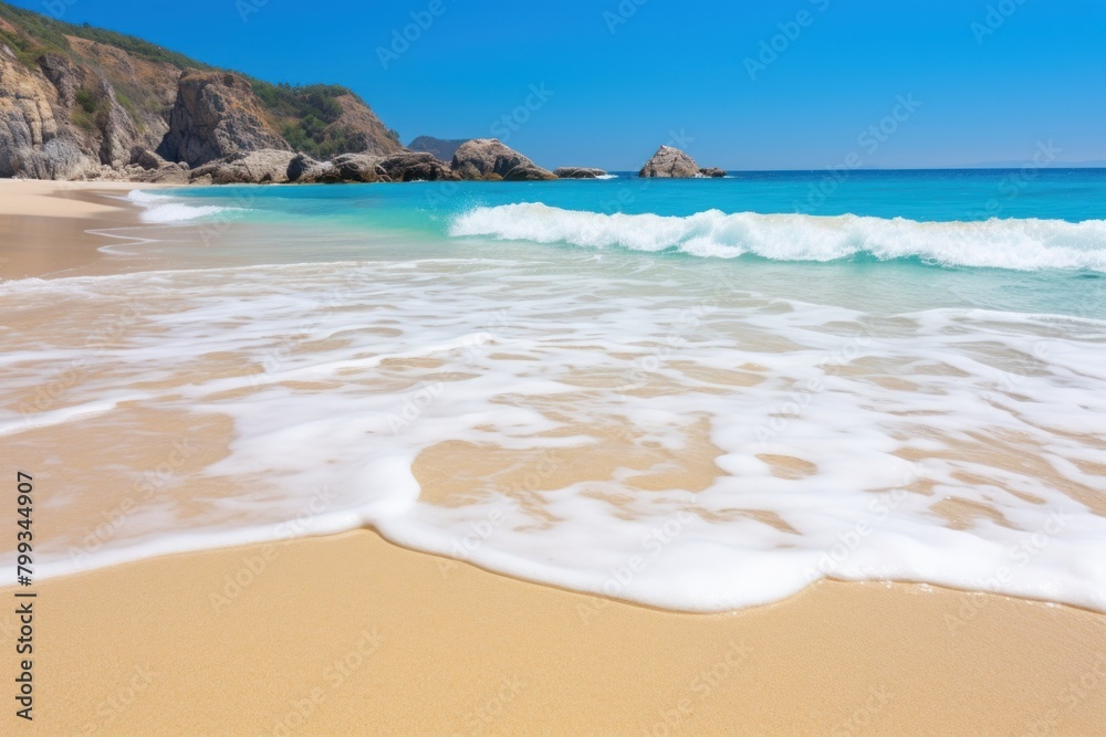 Fototapeta premium Serene Tropical Beach with Clear Blue Water