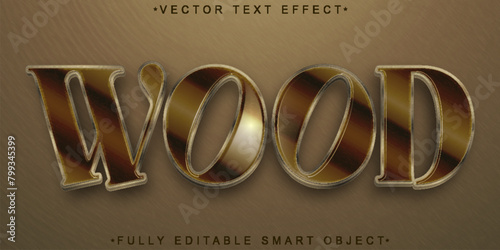 Classic Wood Vector Fully Editable Smart Object Text Effect