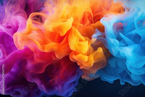 Vibrant Color Explosion in Abstract Smoke Art