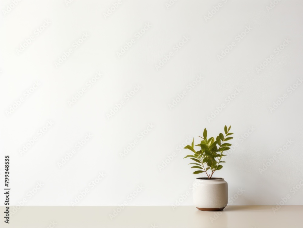 Minimalist indoor plant on a clean white background