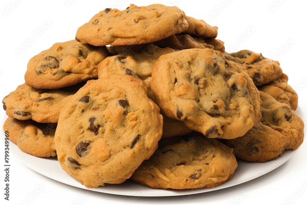 Stack of Freshly Baked Chocolate Chip Cookies