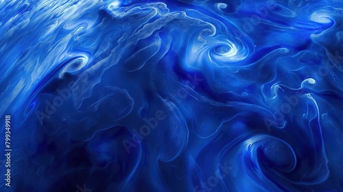 A Painting of a Blue Ocean With Waves