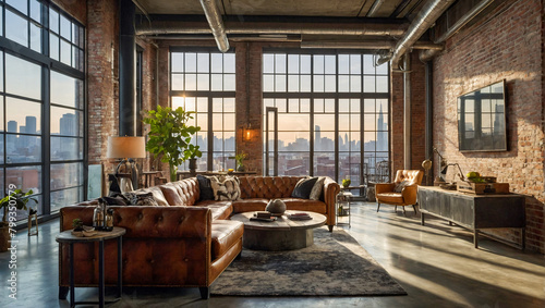 tasteful and sophisticated soft urban loft living room