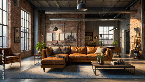tasteful and sophisticated soft urban loft living room
