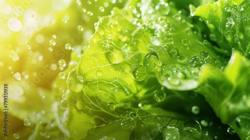 Lettuce with water droplets