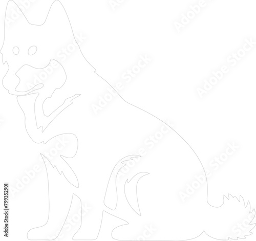Siberian husky outline
