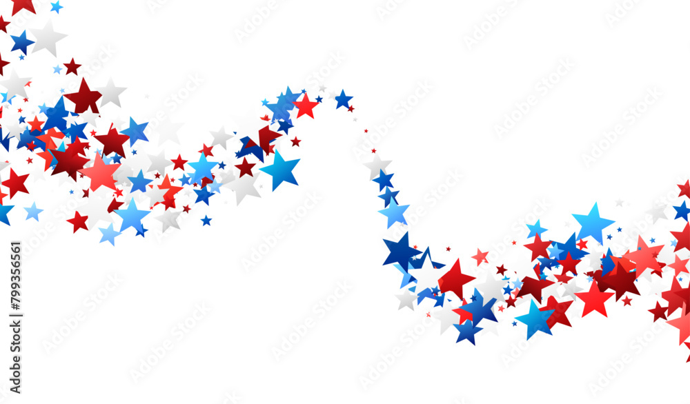 A dynamic swirl of red, blue, and white stars cascades down, symbolizing American pride and celebration. Ideal for patriotic events. A dynamic swirl of red, blue, and white stars cascades down, symbolizing American pride and celebration. Ideal for patriotic events.