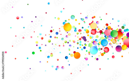 A dynamic burst of colorful bubbles centered on a white background, creating a sense of celebration and explosive joy.