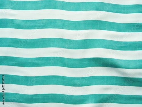 Turquoise white striped natural cotton linen textile texture background blank empty pattern with copy space for product design or text copyspace mock-up 