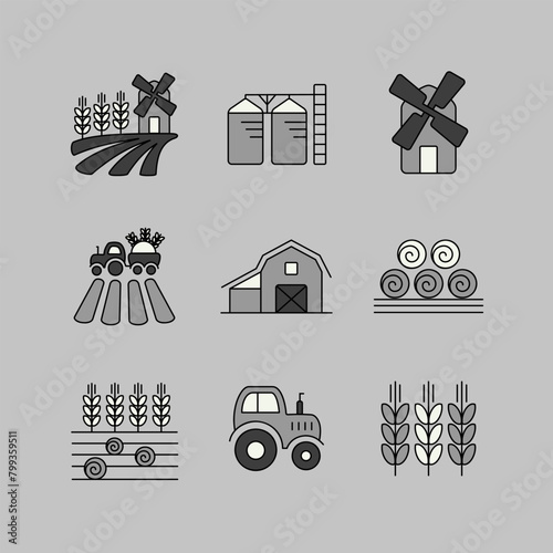 Farm Field vector icon. Agriculture sign