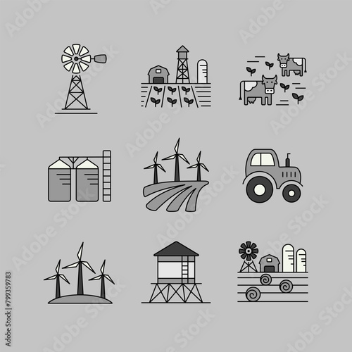 Farm Field vector icon. Agriculture sign