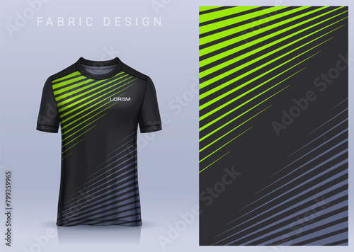 Fabric textile design for Sport t-shirt, Soccer jersey mockup for football club. uniform front view.	