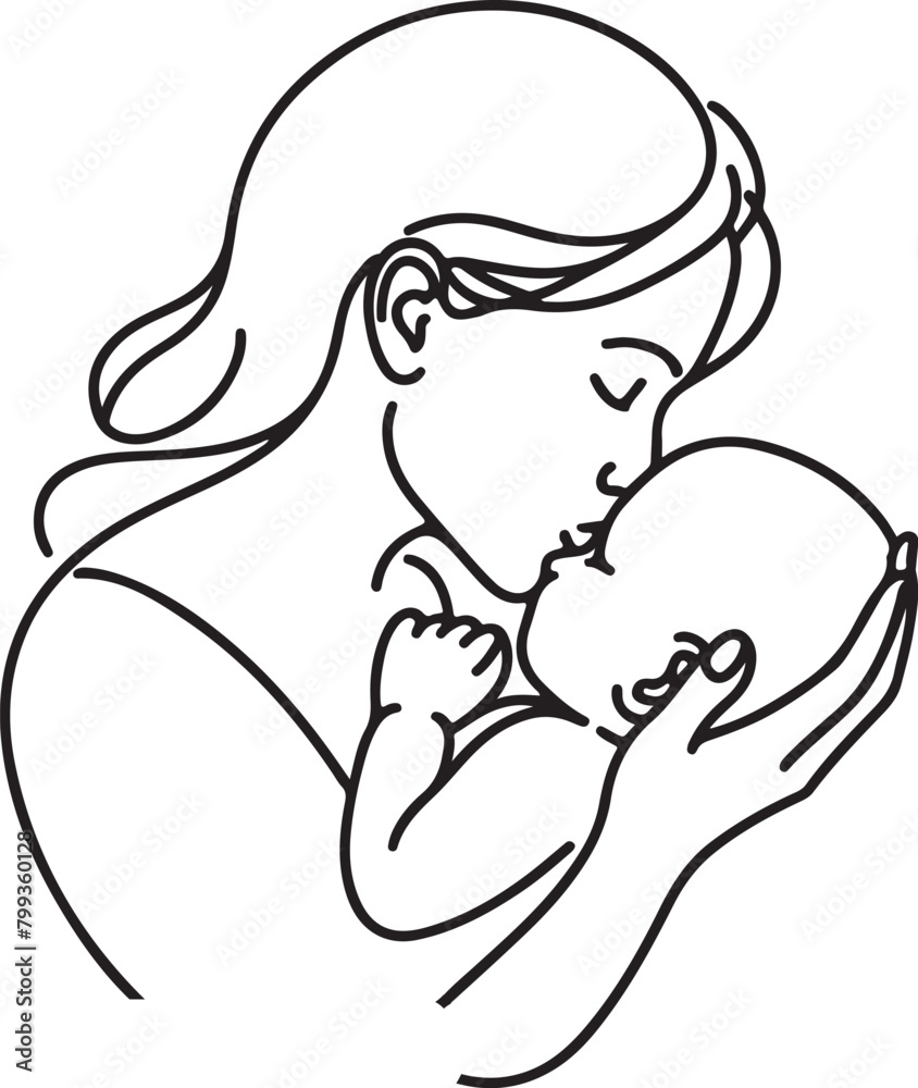 Silhouette mother with a child in her arms in nature. Vector illustration. Mother's Day Silhouette mother with a child in her arms in nature. Vector illustration. Mother's Day