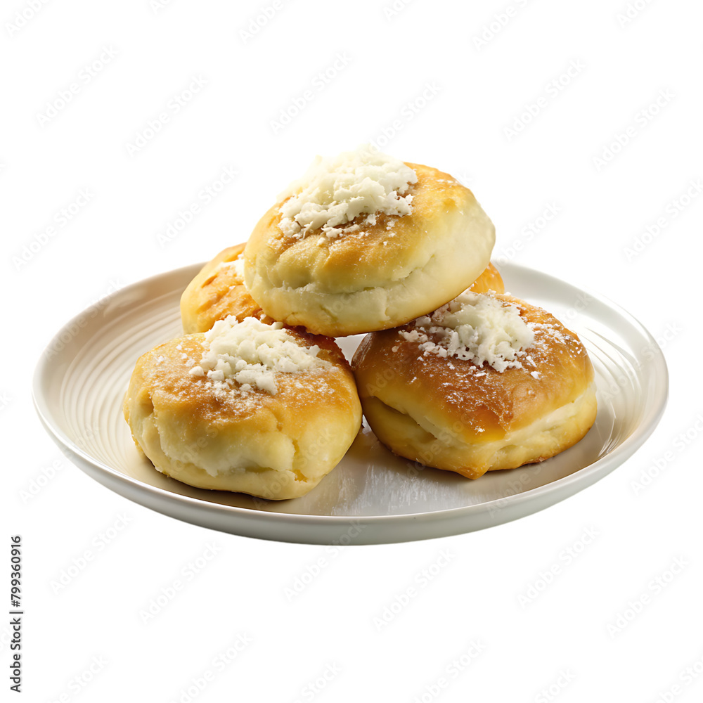 delicious yummy doughnut with appetizing topping isolated on transparent background