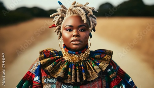  Elegant African Woman Traditional Attire Portrait

 (ID: 799360947)