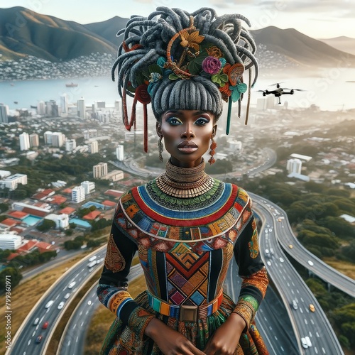  Elegant African Woman Traditional Attire Portrait

 (ID: 799360971)