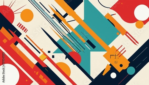 Dynamic Constructivism  Background Featuring Industrial Motifs and Dynamic Shapes