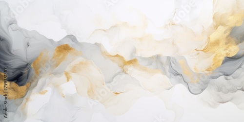 White art abstract paint blots background with alcohol ink colors marble texture blank empty pattern with copy space for product design or text 