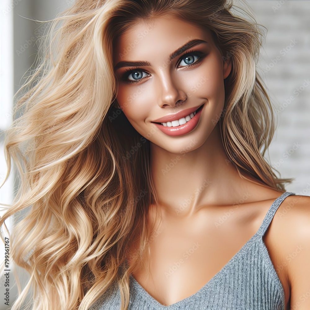 Obraz premium Portrait of an attractive blonde hair female model