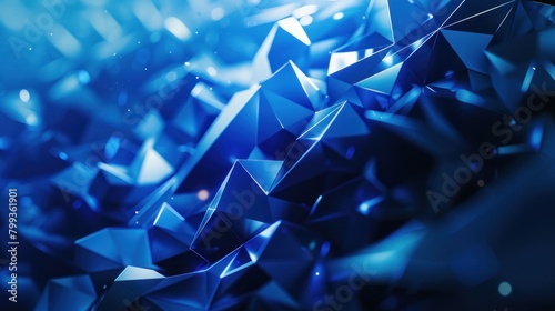 blue technology concept background. Molecules technology with polygonal shapes AI generated