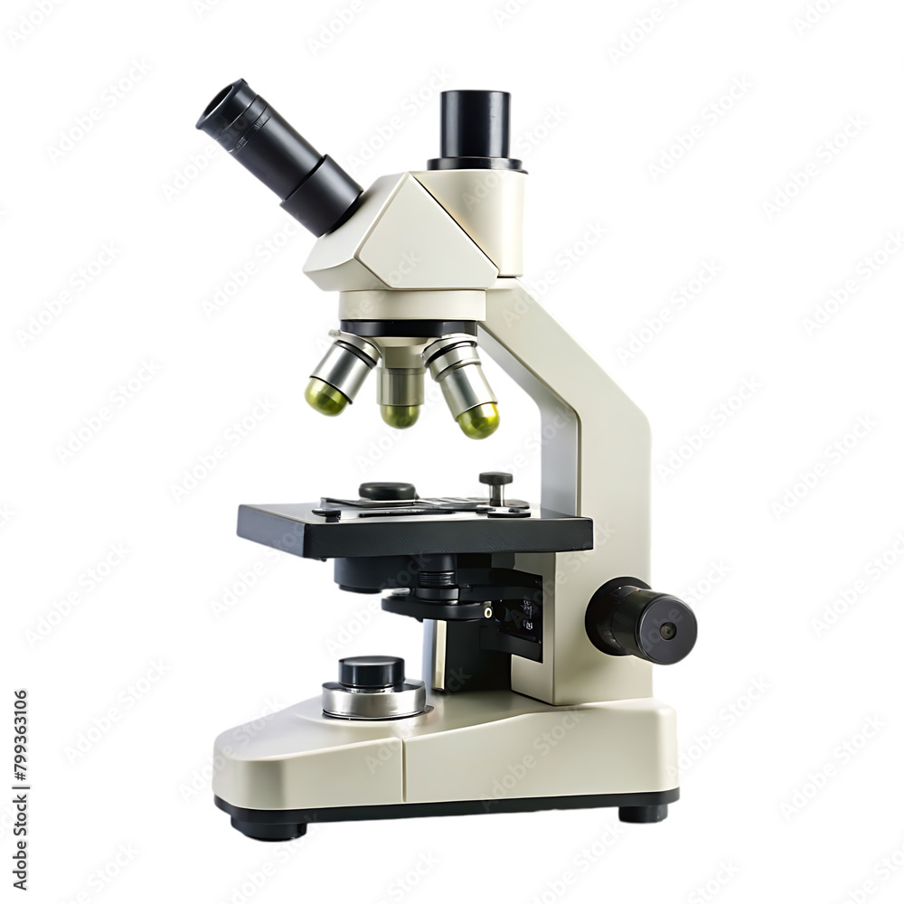 Microscope isolated on transparent background Microscope isolated on transparent background