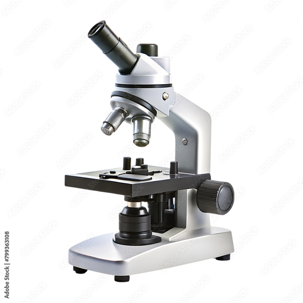 Microscope isolated on transparent background Microscope isolated on transparent background