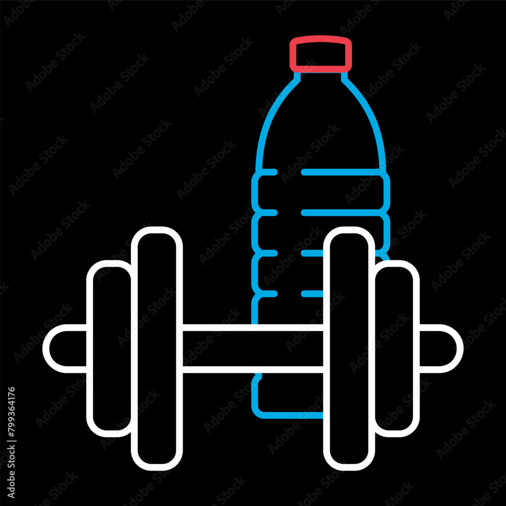Fototapeta premium Gym exercise dumbbell with water bottle icon