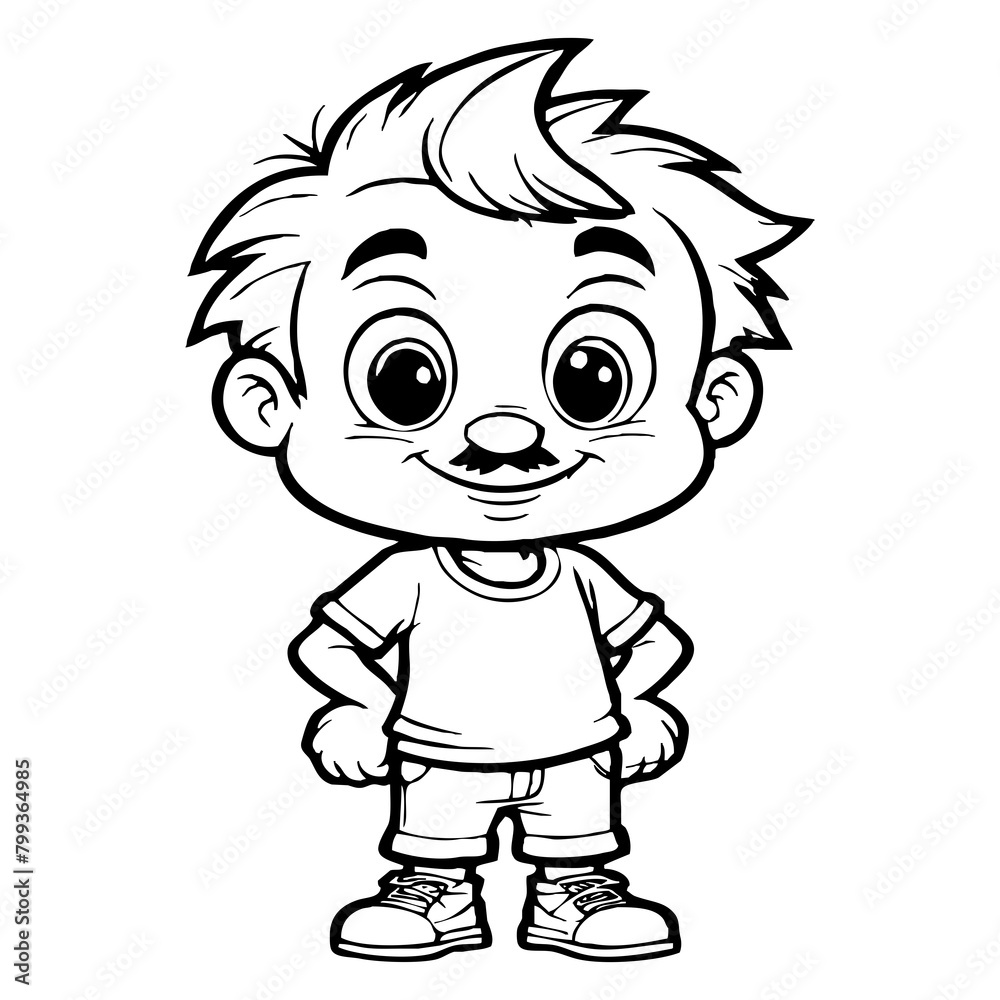 Black and white cartoon . Pattern for T-shirt, covers. Generated by Ai Black and white cartoon . Pattern for T-shirt, covers. Generated by Ai