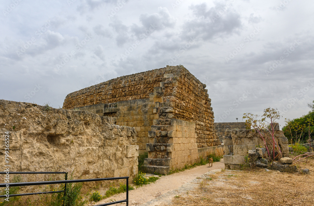 Ruins of ancient theater in town Salamis, Northern Cyprus 2