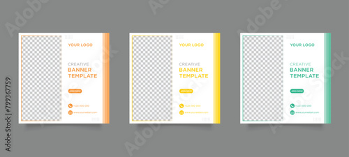 Digital business marketing banner for social media post template 