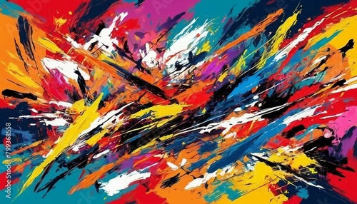 Neo-Expressionist Energy  Background with Bold Colors and Gestural Brushstrokes