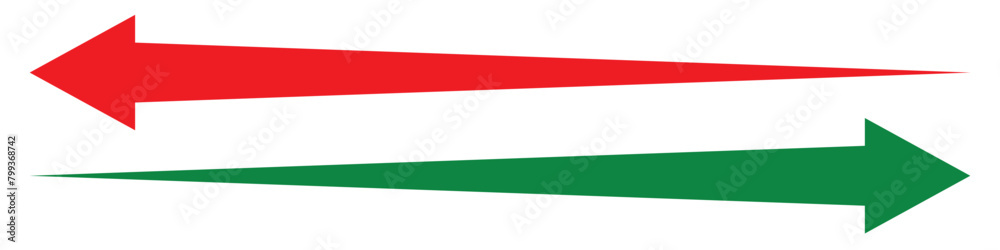 Red and green arrow vector set. Long arrows icon set. Arrow pointing. Vector set of trendy long arrows left and right in flat style. Black arrow vector illustration.
Red and green arrow vector set. Long arrows icon set. Arrow pointing. Vector set of trendy long arrows left and right in flat style. Black arrow vector illustration.