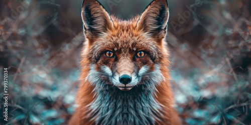 red fox staring straight into camera with blurred background