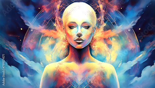 Digital artwork of peace of mind through spiritual healing.