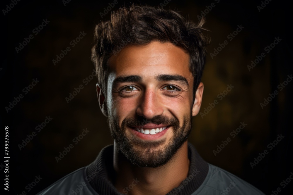 Fototapeta premium Portrait of a smiling young man with a beard