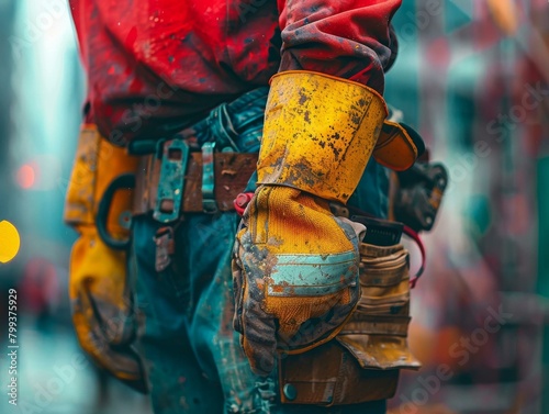 Construction worker wearing a yellow glove © Adobe Contributor