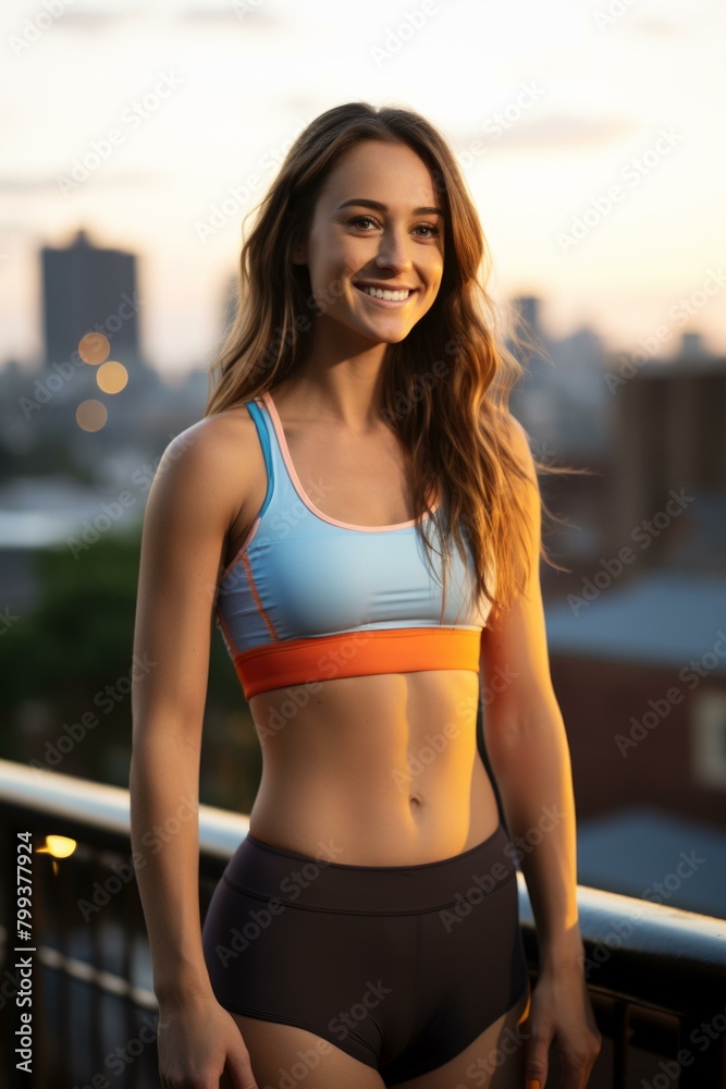 Young woman in sportswear smiling