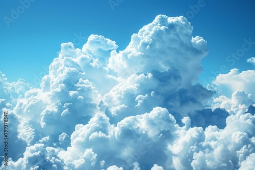 Amazing Cumulus Cloudscape with Bright Blue Sky