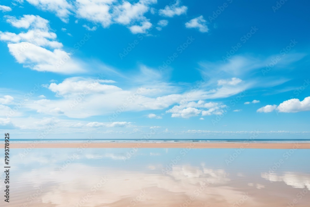 Obraz premium beach with blue sky and white clouds