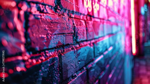 Closeup of Vibrant Graffiti and Neon