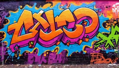 Urban Expression  Background with Graffiti-Like Elements and Street Art Motifs 