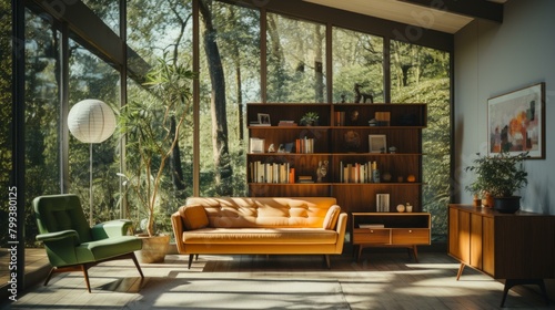 mid century modern living room interior design