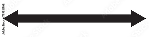 Black arrow icon. Double side Long arrow vector, silhouette. Long arrow icon. Vector set of trendy long arrows left and right in flat style.  Arrow pointing. vector illustration. 

