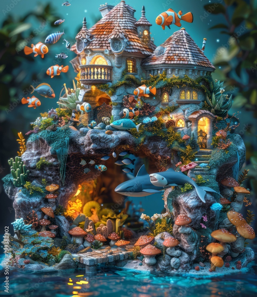 Fototapeta premium Undersea Fantasy Castle