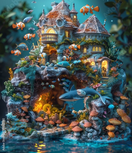 Undersea Fantasy Castle © Adobe Contributor