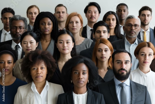 A group of diverse business professionals posing for a photo