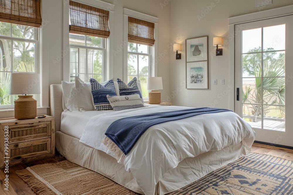 Fototapeta premium coastal home bedroom interior design