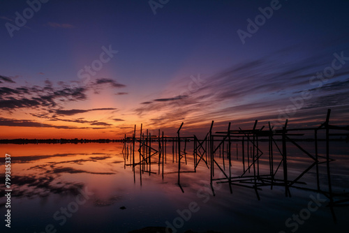 sunset over the lake